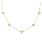Micro Pave Diamond Stars Station Necklace, diamond, Izakov Fine Jewelry