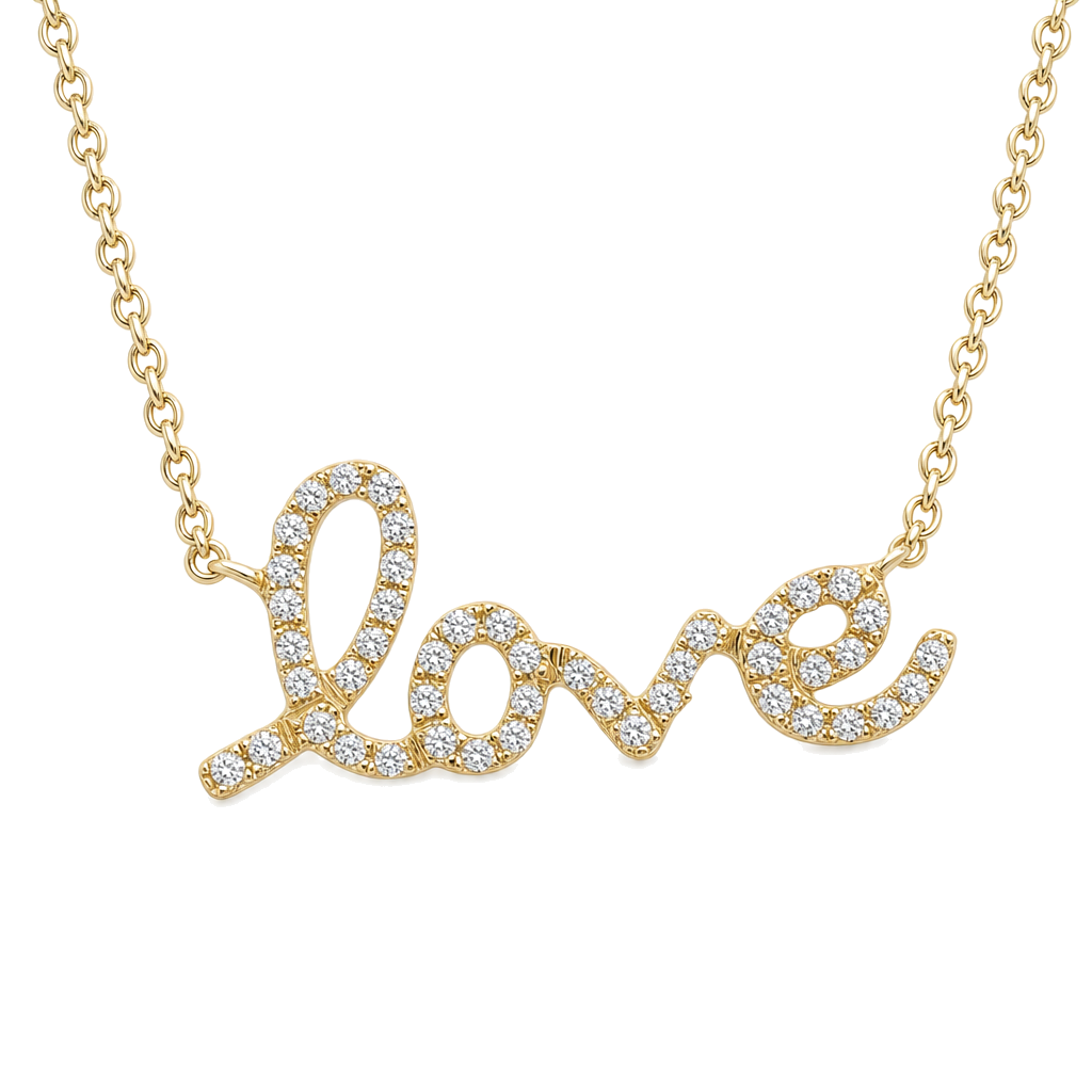 Love Script Diamond Necklace