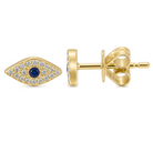 Micro Pave Diamond Blue Evil Eyes Earrings