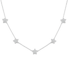 Micro Pave Diamond Stars Station Necklace, alternate angle