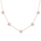 Micro Pave Diamond Stars Station Necklace, side view