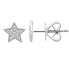 Micro Diamond Pave Star Button Earrings