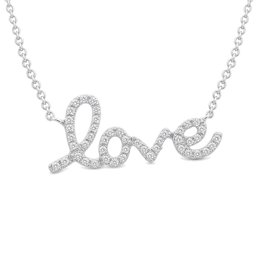 Love Script Diamond Necklace