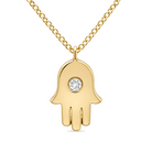 Diamond Accent Hamsa Pendant Necklace