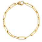 Solid Paper Clip Gold Chain Bracelet