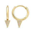 Micro Pave Mini Spike Gold Huggies, gold, Izakov Fine Jewelry