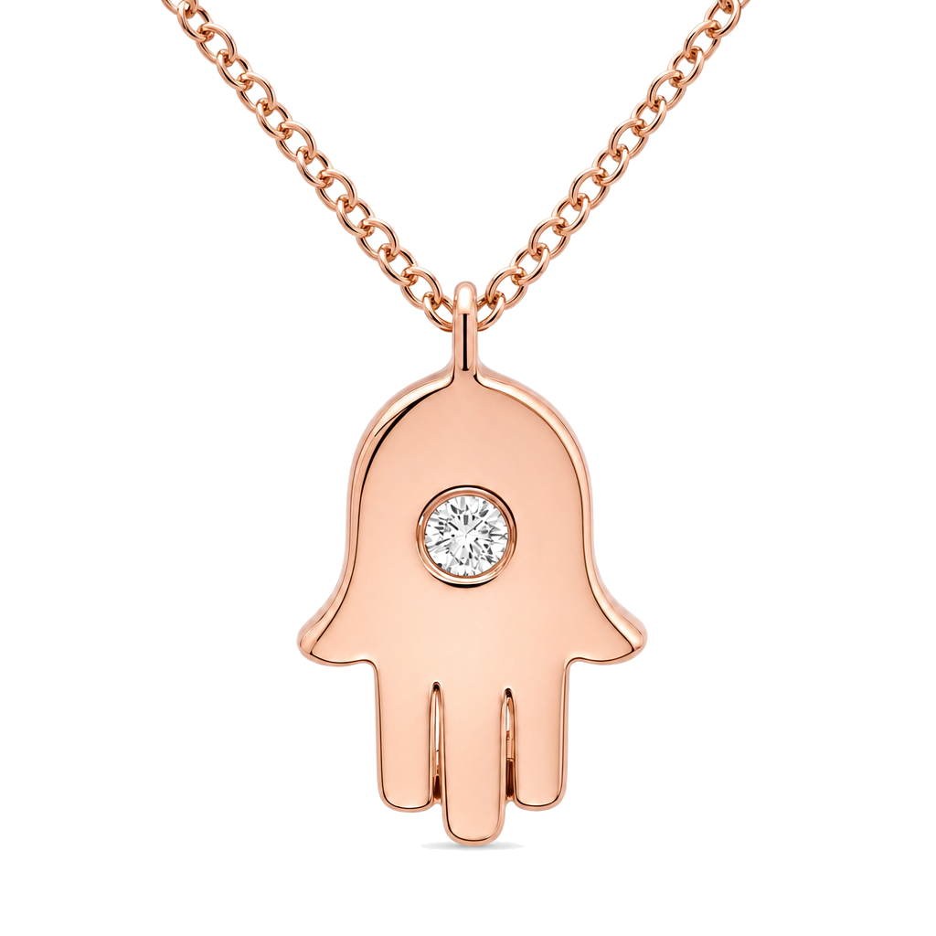 Diamond Accent Hamsa Pendant Necklace