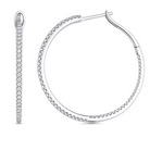 Inside-Out Diamond Hoop Earrings worn on hand