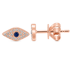 Micro Pave Diamond Blue Evil Eyes Earrings