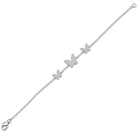 Micro Pave Diamond Butterflies Trio Bracelet