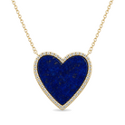 Diamond Halo Gemstone Heart Necklace