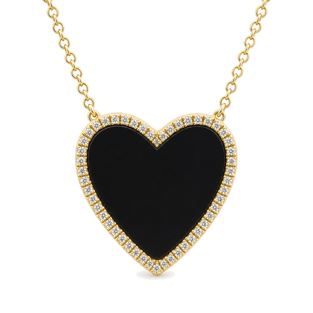 Diamond Halo Gemstone Heart Necklace