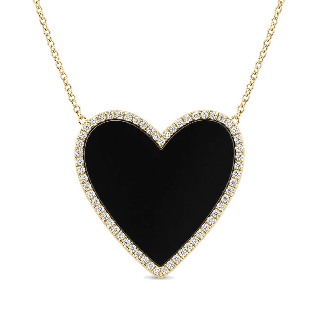 Diamond Halo Gemstone Heart Necklace