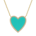 Diamond Halo Gemstone Heart Necklace