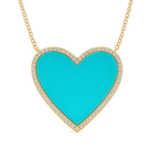 Diamond Halo Gemstone Heart Necklace