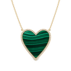 Diamond Halo Gemstone Heart Necklace