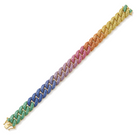 Rainbow Sapphire Pave Cuban Link Bracelet