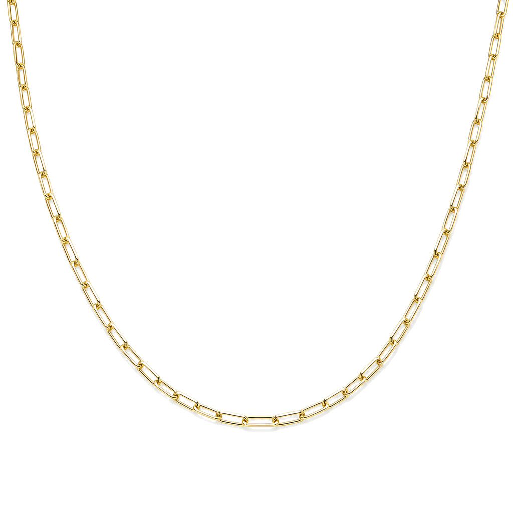 Diamond Cut Cable Link Chain Gold Necklace