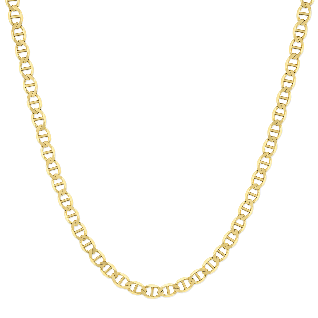 Flat Mariner Link Gold Necklace