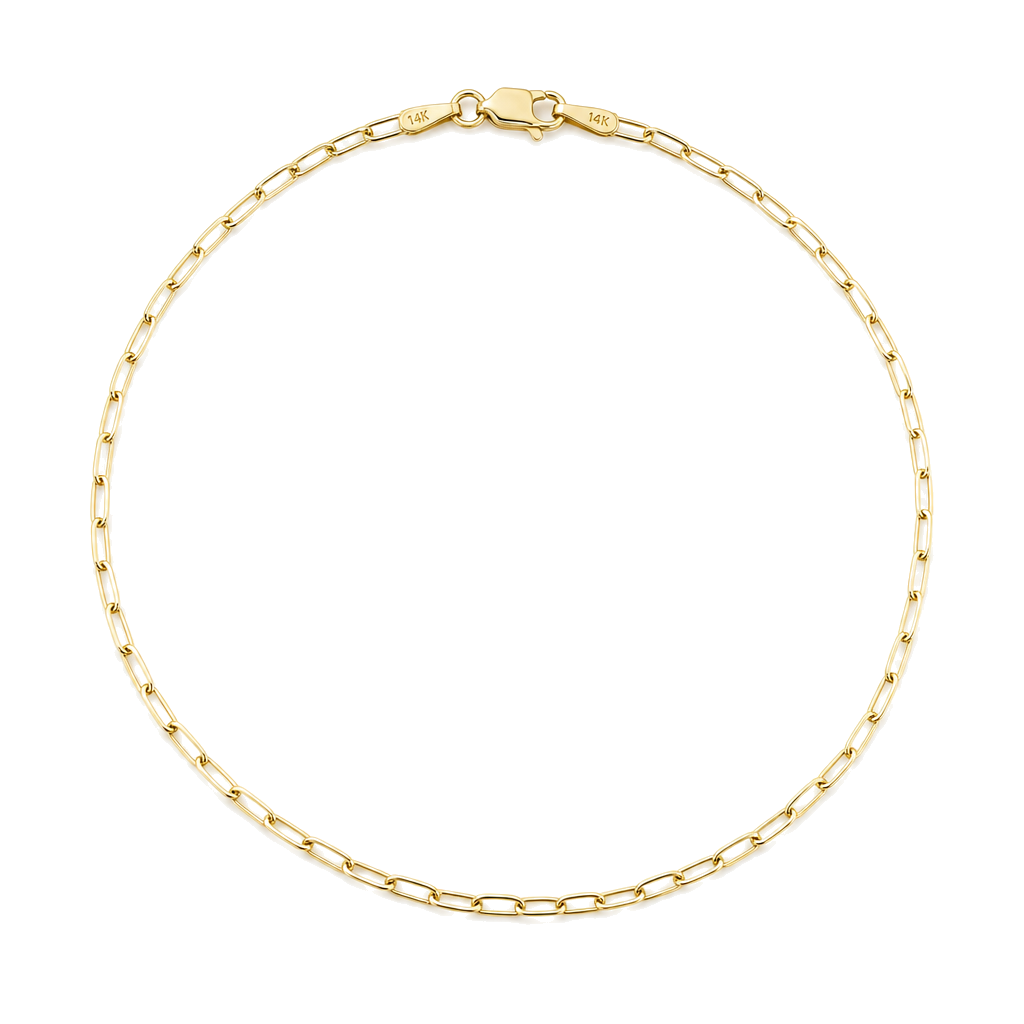 Diamond Cut Cable Link Gold Anklet