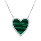 Diamond Halo Gemstone Heart Necklace