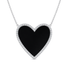 Diamond Halo Gemstone Heart Necklace