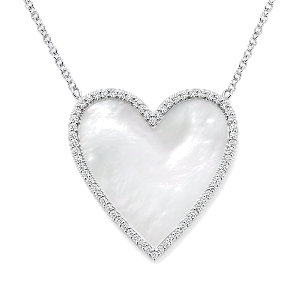 Diamond Halo Gemstone Heart Necklace