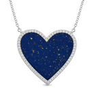 Diamond Halo Gemstone Heart Necklace