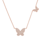 Diamond Pave Papillon Butterflies Duo Necklace