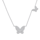 Diamond Pave Papillon Butterflies Duo Necklace