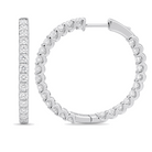 Scalloped Inside-Out Diamond Hoop Earrings, alternate angle