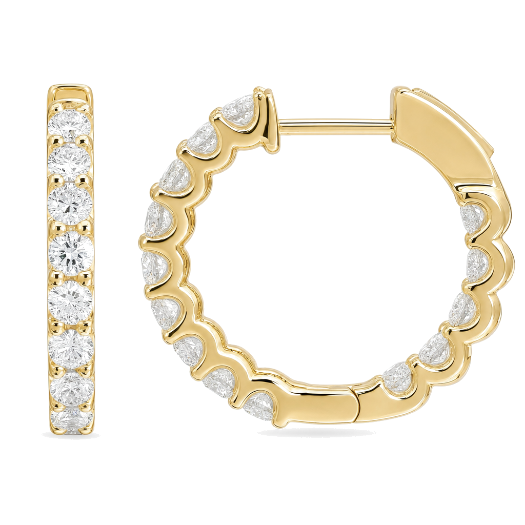 Scalloped Inside-Out Diamond Hoop Earrings