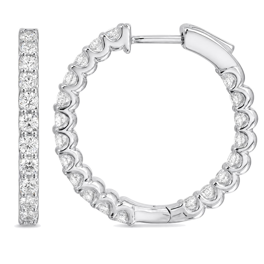 Scalloped Inside-Out Diamond Hoop Earrings