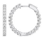 Scalloped Inside-Out Diamond Hoop Earrings, view 8