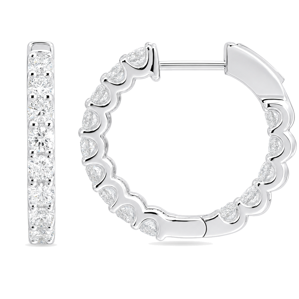 Scalloped Inside-Out Diamond Hoop Earrings