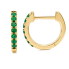Pave Gemstone Huggies, fine jewelry, Izakov Fine Jewelry