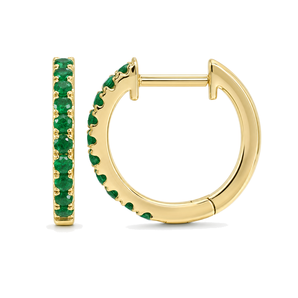 Pave Gemstone Huggies