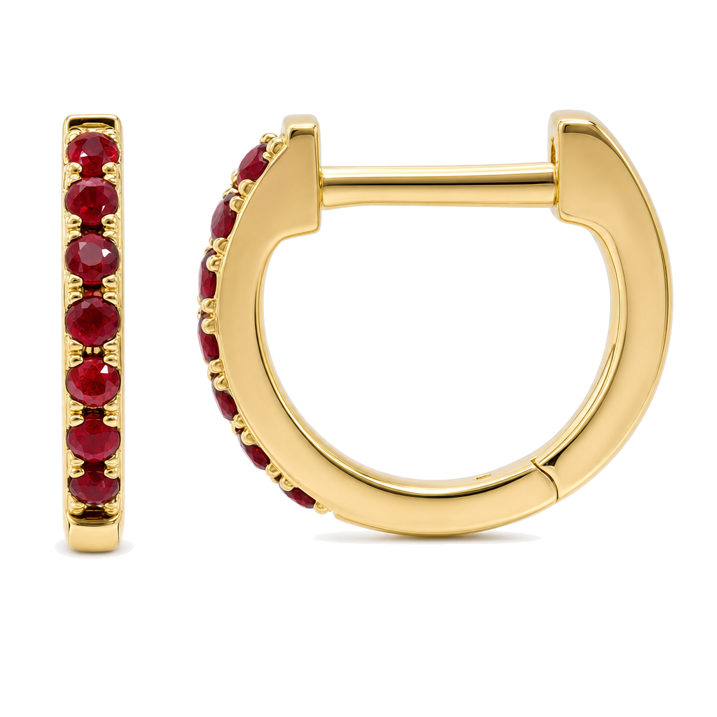Pave Gemstone Huggies