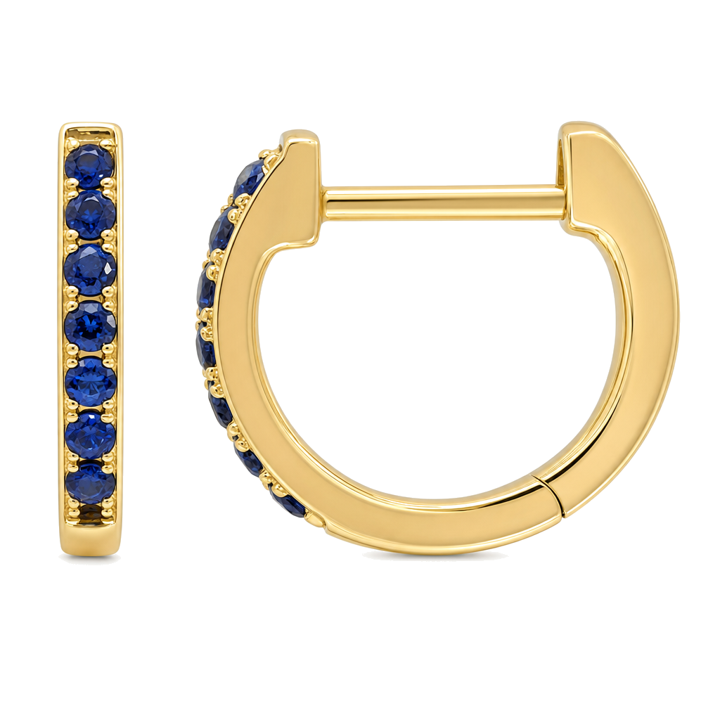 Pave Gemstone Huggies