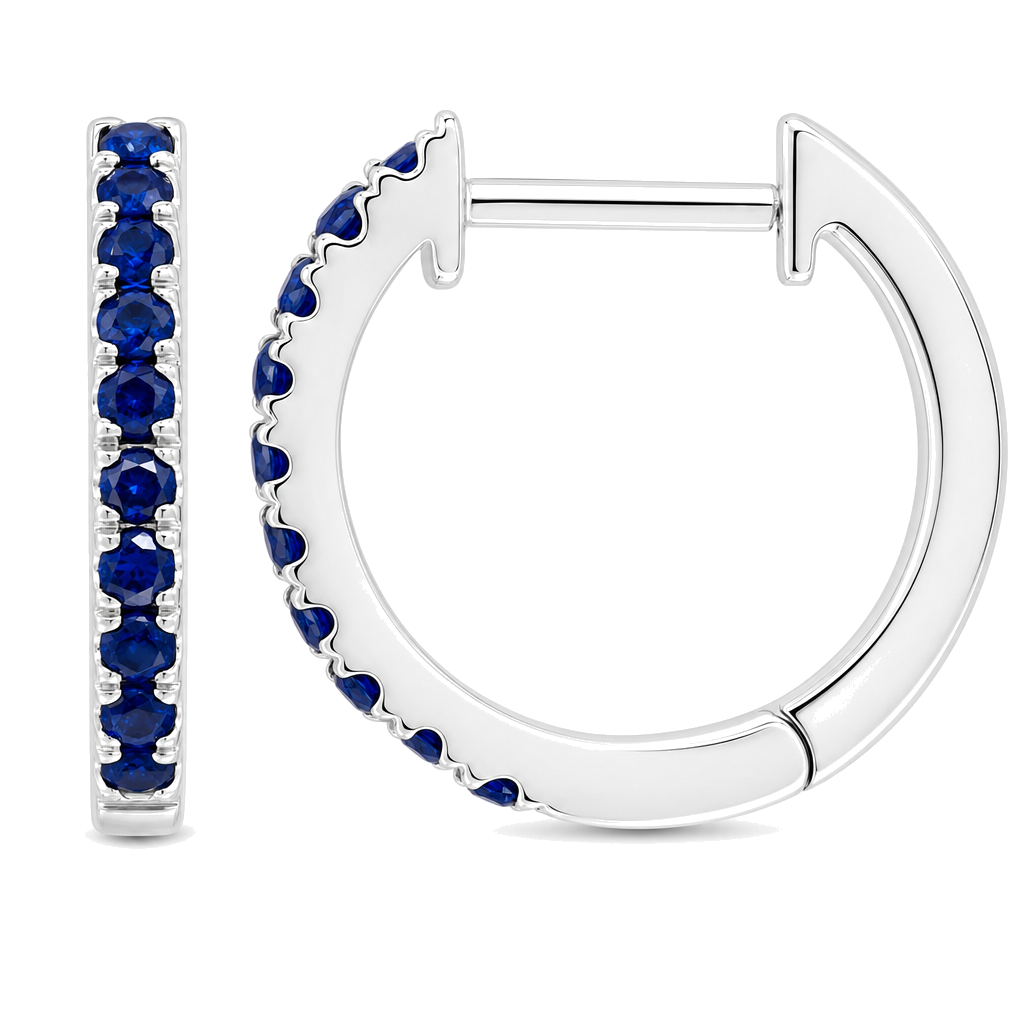 Pave Gemstone Huggies