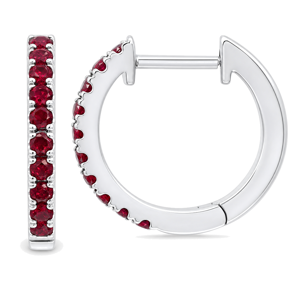 Pave Gemstone Huggies