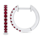 Pave Gemstone Huggies, view 10