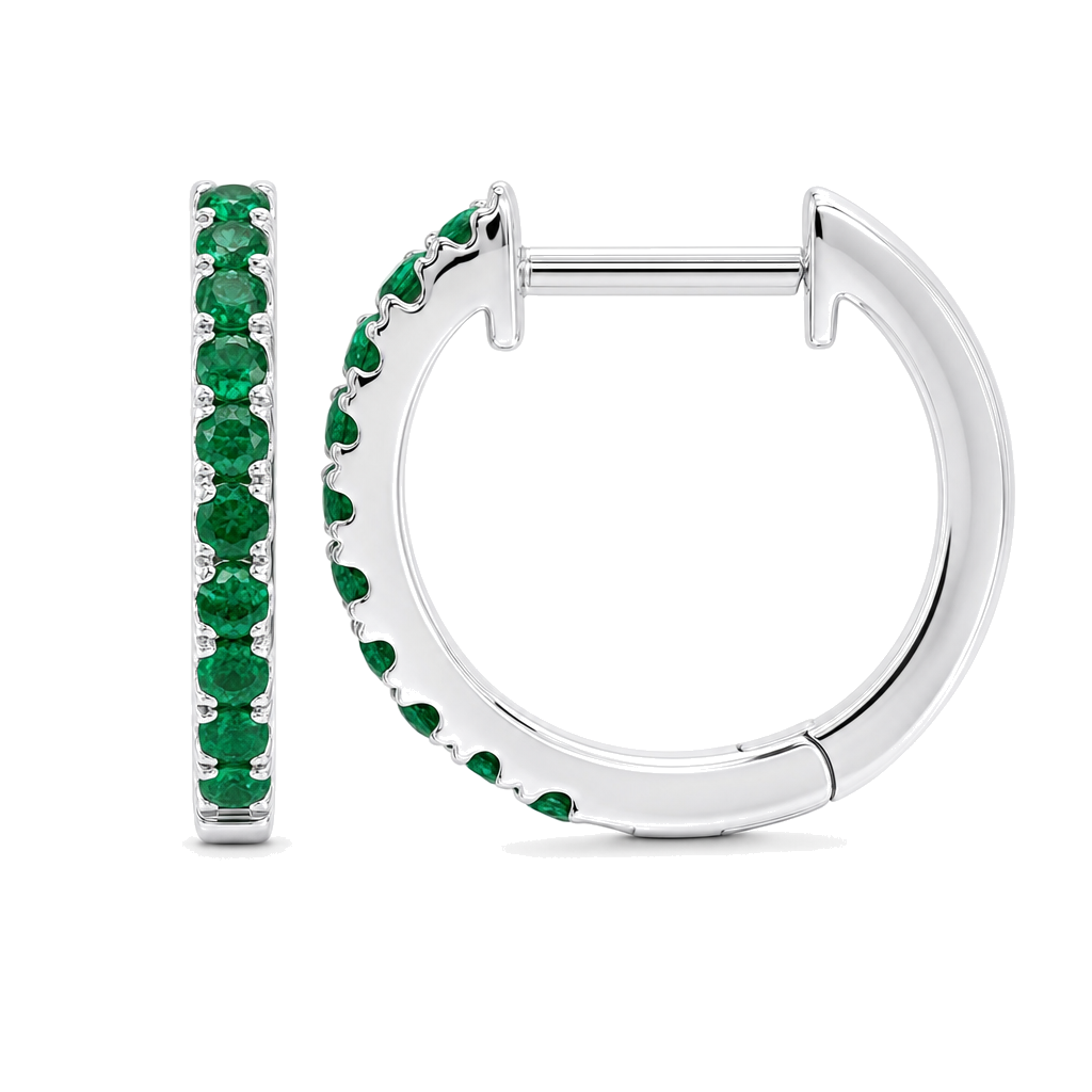 Pave Gemstone Huggies