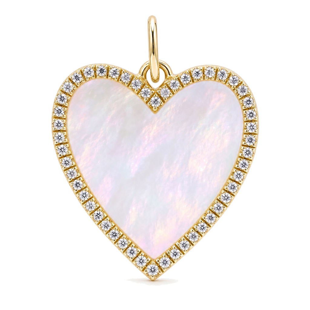 Gemstone Heart Diamond Necklace Charm