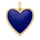 Gemstone Heart Diamond Necklace Charm