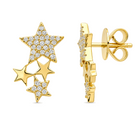 Micro Pave Diamond Stars Cluster Earrings, diamond, Izakov Fine Jewelry