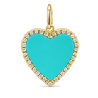 Gemstone Heart Diamond Necklace Charm