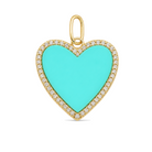 Gemstone Heart Diamond Necklace Charm