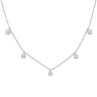 Bezel Diamonds Drop Station Necklace, alternate angle