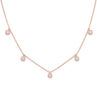 Bezel Diamonds Drop Station Necklace, side view